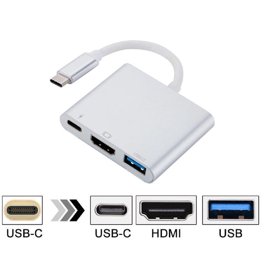 USB-C to HDMI Adapter (Supports 4K/30Hz) - Type-C 3-in-1 Converter Cable for MacBook Pro MacBook Mac Pro iMac Chromebook etc. USB 3.0 Type-C Devices