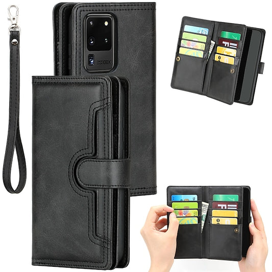 Phone Case For Samsung Galaxy  S25 Ultra Wallet Case with Stand Holder Magnetic Full Body Protective Retro TPU PU Leather